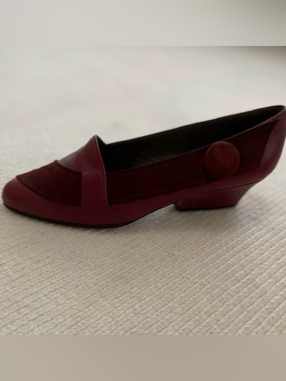 Sacco -Patricia Burgundy Red Leather And Suede Shoe